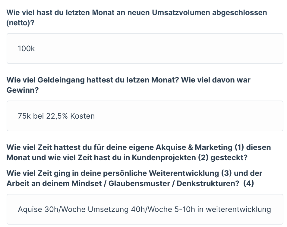Kundenergebnis der Agentur Consulting (Alexander Heeg, Heeg Consulting GmbH) – Screenshot aus der privaten Kunden-Community