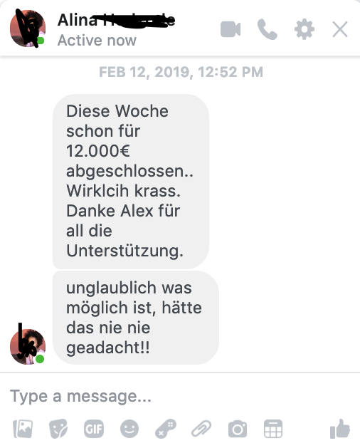 Kundenergebnis der Agentur Consulting (Alexander Heeg, Heeg Consulting GmbH) – Screenshot aus der privaten Kunden-Community