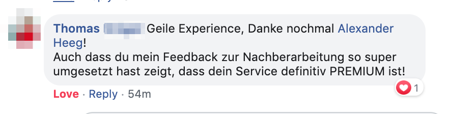 Kundenergebnis der Agentur Consulting (Alexander Heeg, Heeg Consulting GmbH) – Screenshot aus der privaten Kunden-Community