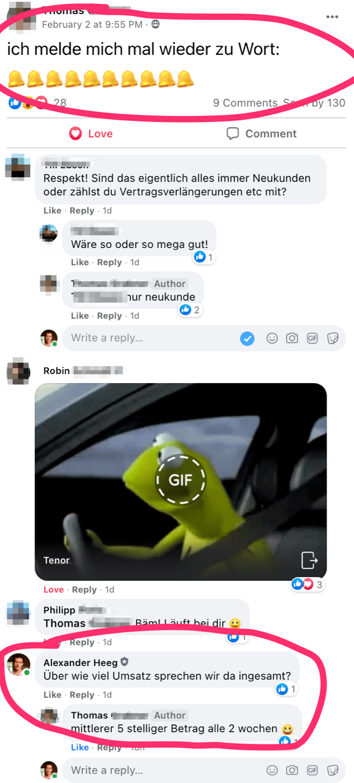 Kundenergebnis der Agentur Consulting (Alexander Heeg, Heeg Consulting GmbH) – Screenshot aus der privaten Kunden-Community