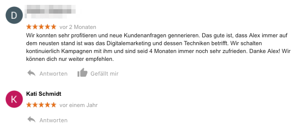 Kundenergebnis der Agentur Consulting (Alexander Heeg, Heeg Consulting GmbH) – Screenshot aus der privaten Kunden-Community