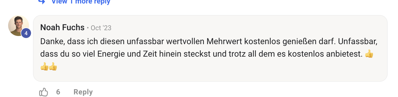 Kundenergebnis der Agentur Consulting (Alexander Heeg, Heeg Consulting GmbH) – Screenshot aus der privaten Kunden-Community