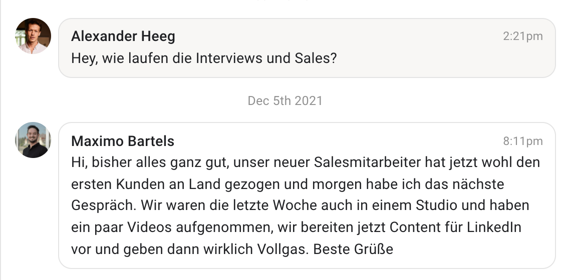 Kundenergebnis der Agentur Consulting (Alexander Heeg, Heeg Consulting GmbH) – Screenshot aus der privaten Kunden-Community